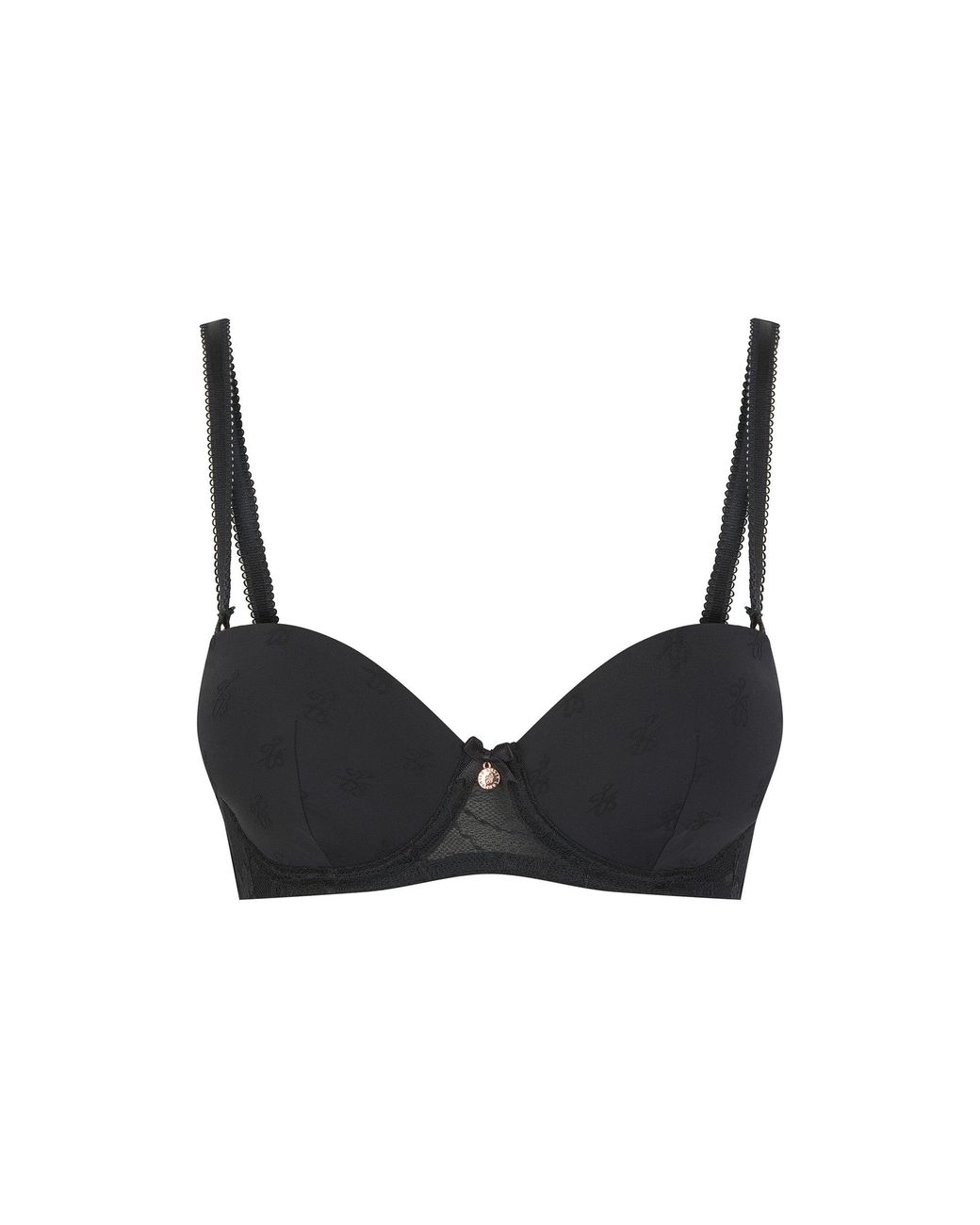 Ted Baker Black Felicity Lace Panel Multiway Balcony Bra