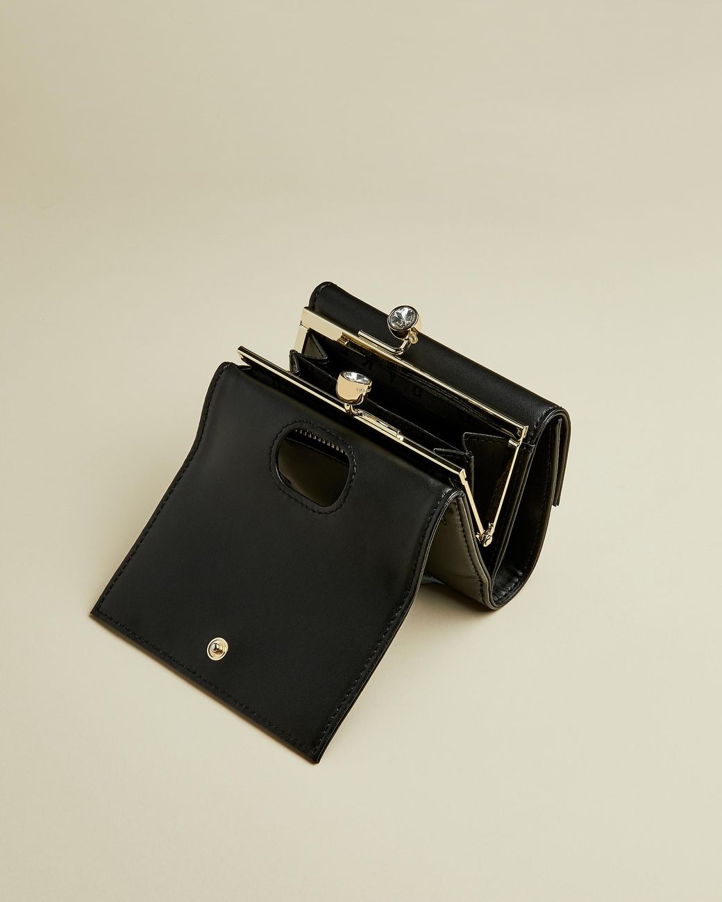 ted baker black patent purse