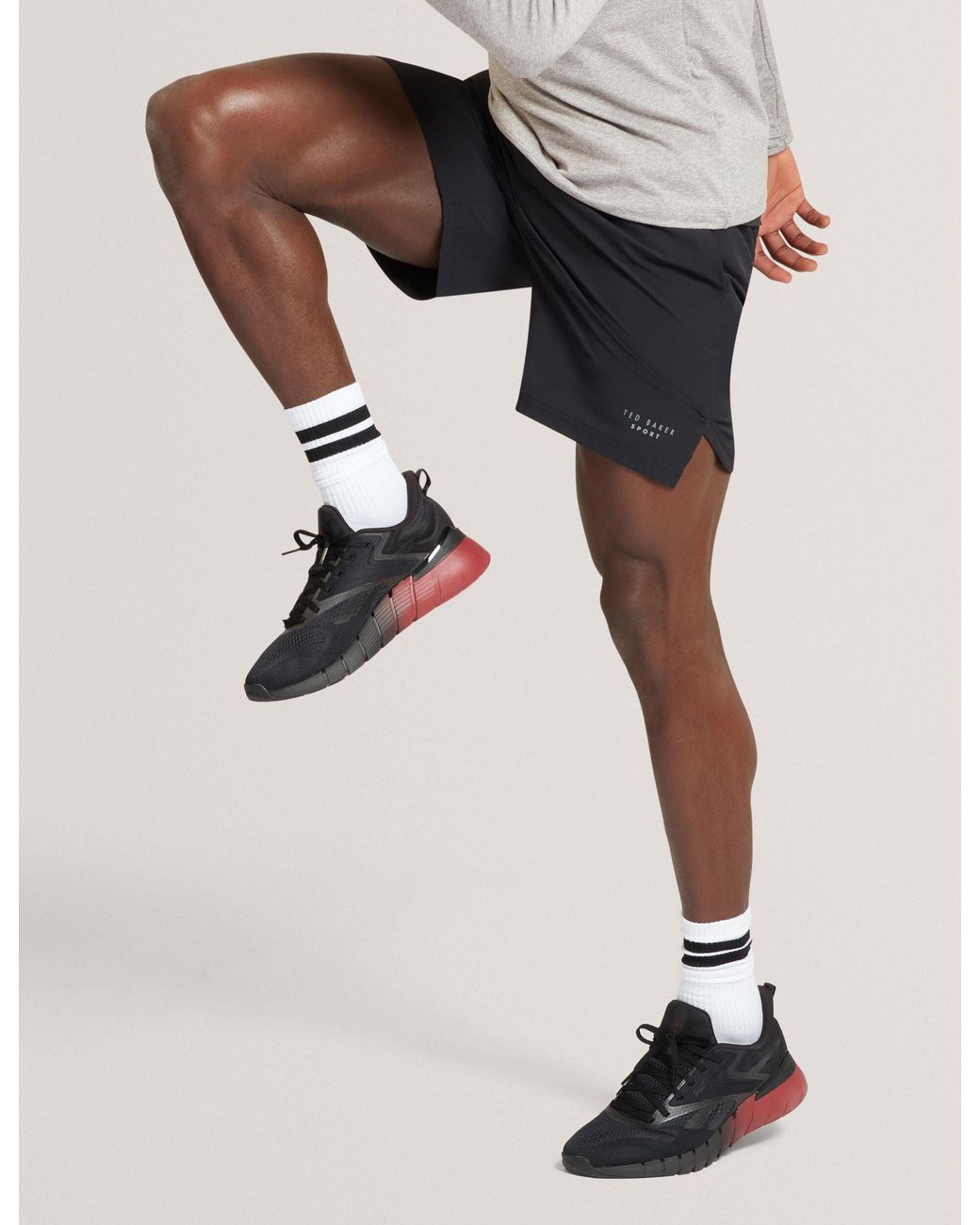 Ted Baker Black Stan Performance 7" Gym Shorts for men
