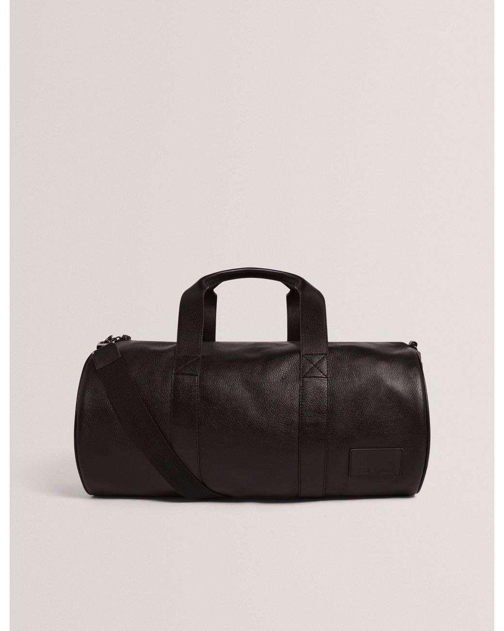 Ted Baker Black Grantis Large Leather Weekender Duffle Bag for men