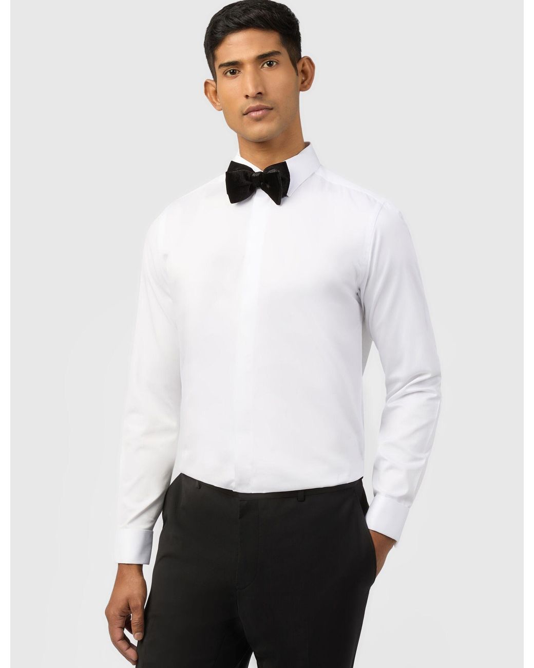 Ted Baker White Otilla Slim Fit Sateen Cotton Dress Shirt for men