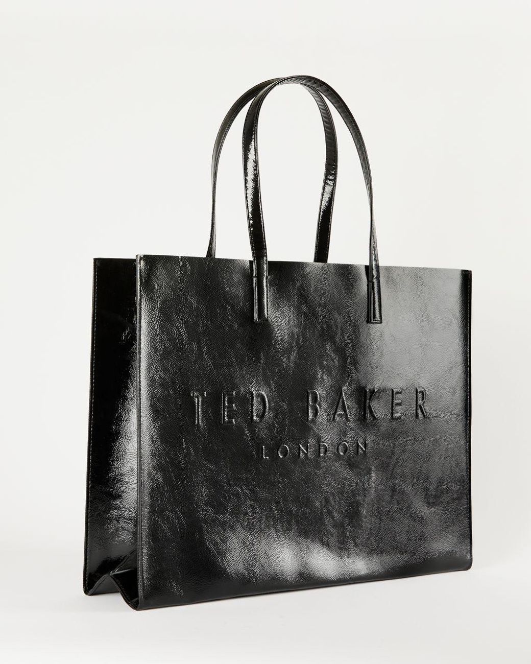 Ted Baker Synthetic Crinkle Patent Embossed Bag in Black - Lyst