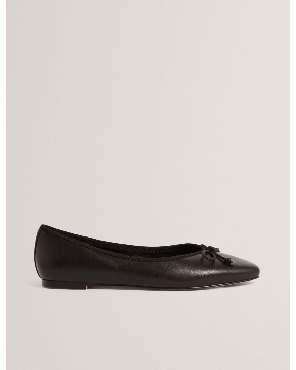 Ted Baker Black Balleri Soft Leather Bow Ballet Flats