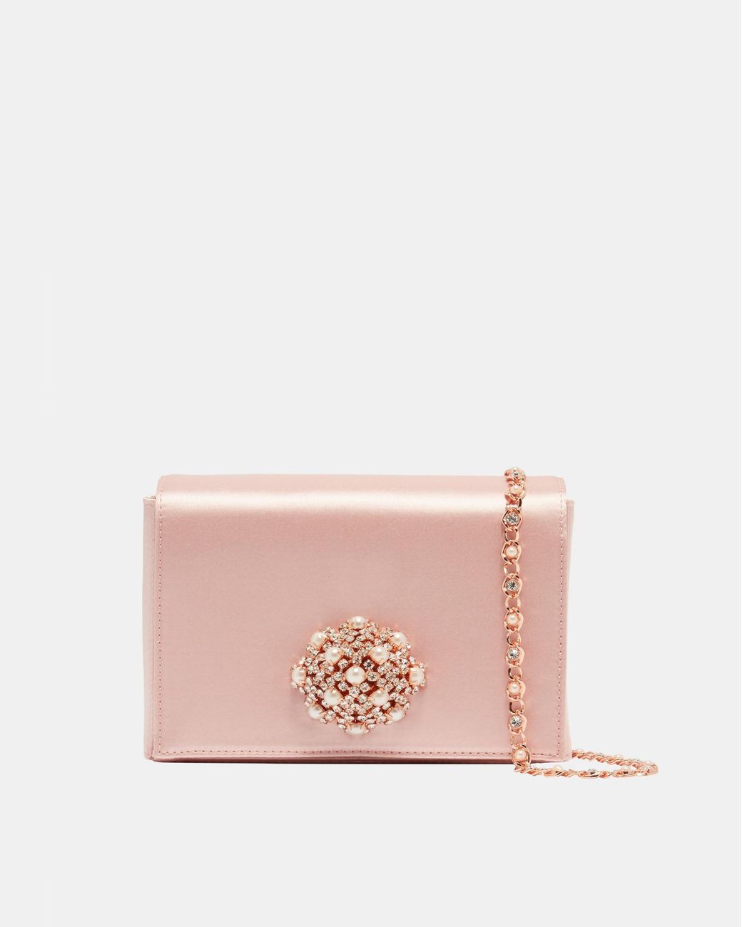 Ted Baker Brooch Detail Evening Bag in Pink | Lyst