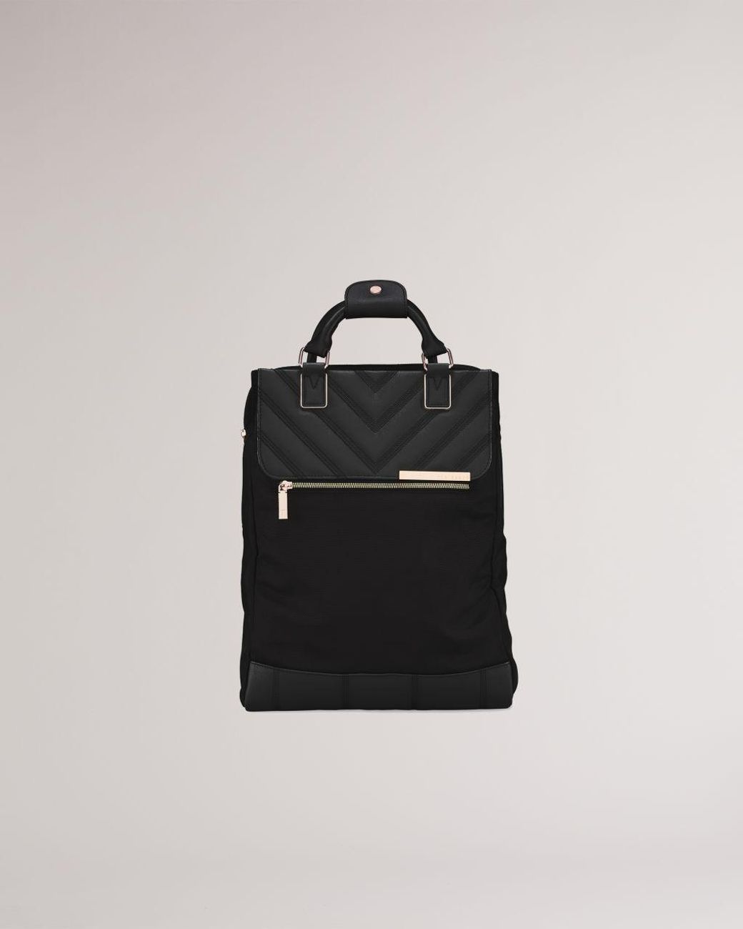 Ted Baker Kryshia saffiano leather bar detail laptop backpack in black