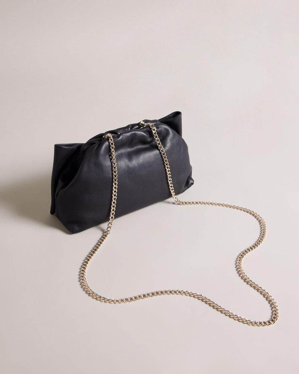 NIASINA Bow Detail Mini Cross Body Bag, Black: Handbags