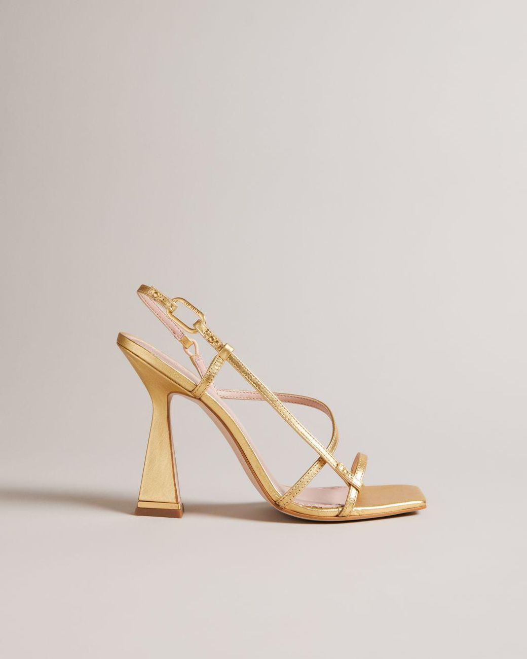 Ted Baker Strappy Geometric Heeled Sandals in Natural | Lyst