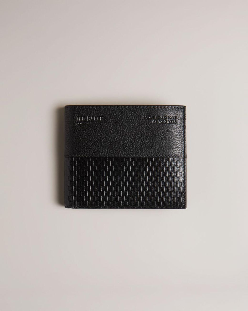 Ted Baker Woven Texture Bifold Wallet in Black for Men | Lyst