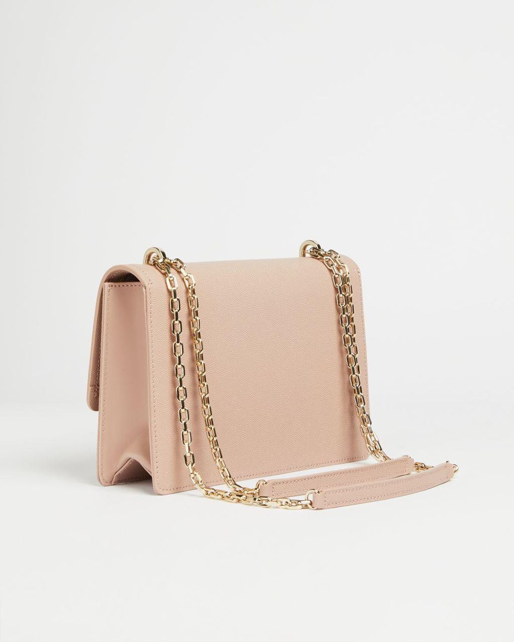 Ted Baker Bow Accent Pink Leather Crossbody Bag With Removable Rose Gold  Chain