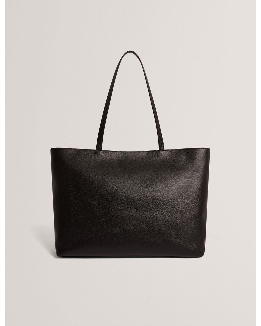 Ted Baker Black Lenyya Pebbled Leather Wide Tote Bag