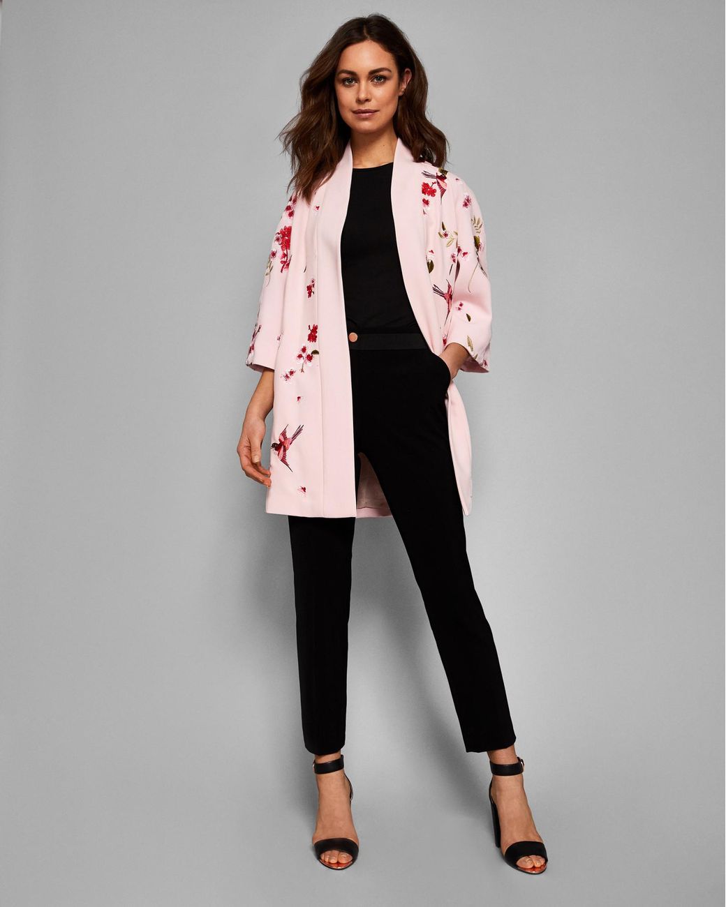 Ted Baker Soft Blossom Embroidered Kimono Coat in Pink | Lyst Australia