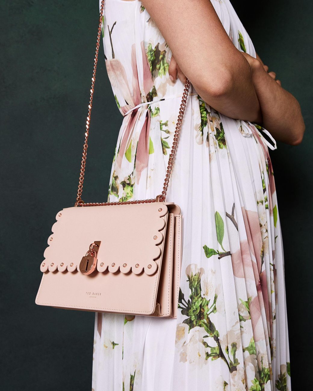 Ted Baker Scallop Leather Padlock Cross Body Bag in Pink Lyst