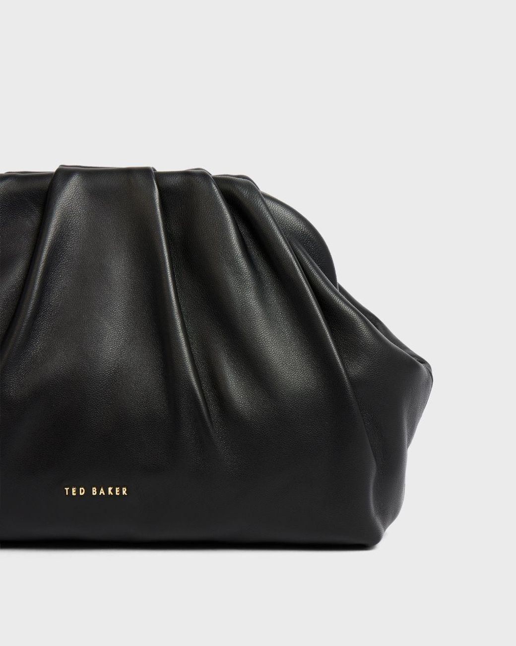 Ted Baker Gathered Leather Clutch Bag in Black Lyst