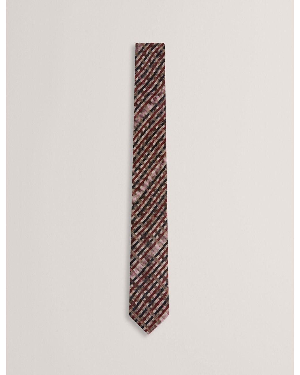 Ted Baker Natural Nnichol Woven Check Silk Tie for men