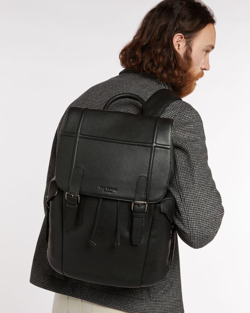 Ted Baker Leather Backpack in Black for Men | Lyst