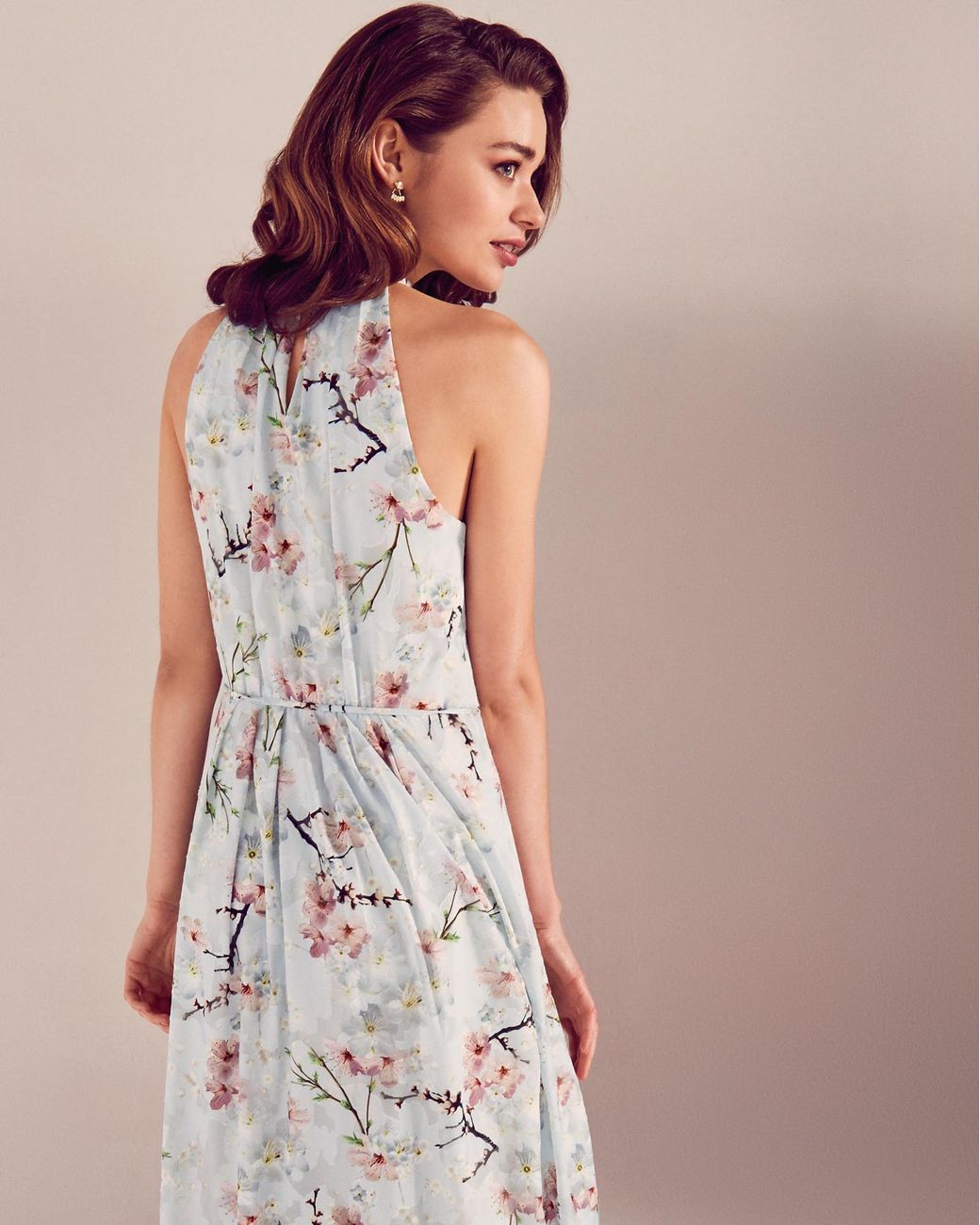 Ted Baker Oriental Blossom Maxi Dress in Grey | Lyst UK