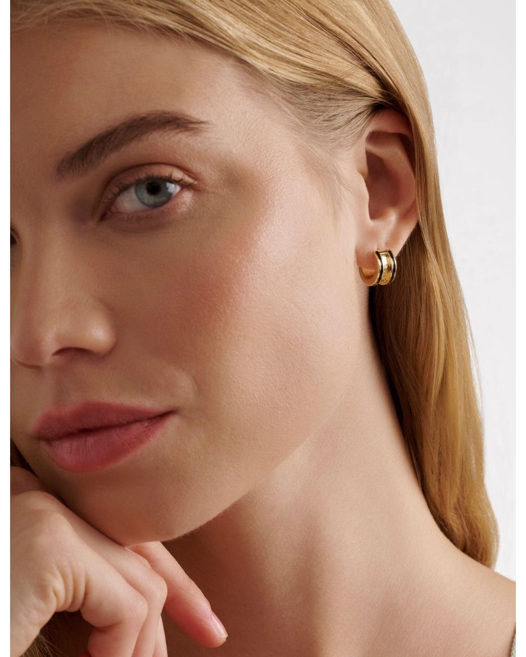 Ted Baker Brown Rolob Enamel Huggie Hoop Earrings
