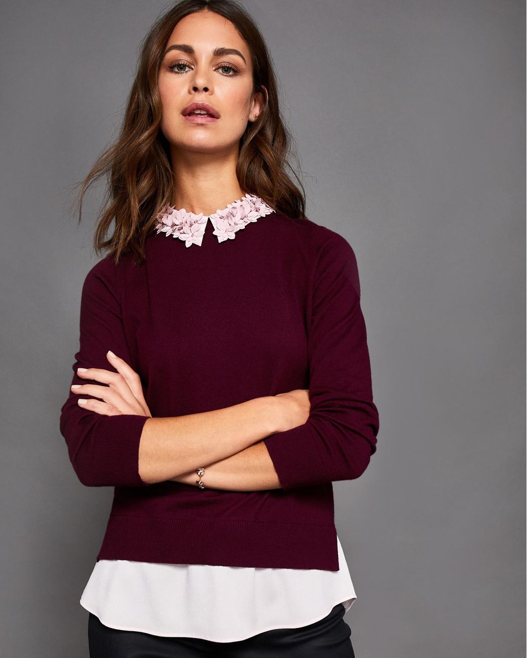 Ted Baker Floral Collar Jumper in 