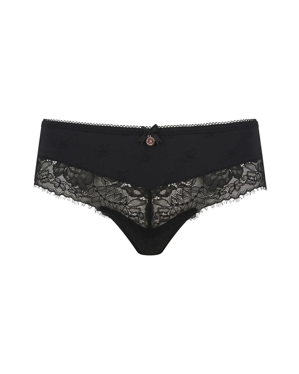 Ted Baker Black Fiona Lace Panel Jacquard Brazilian Knickers