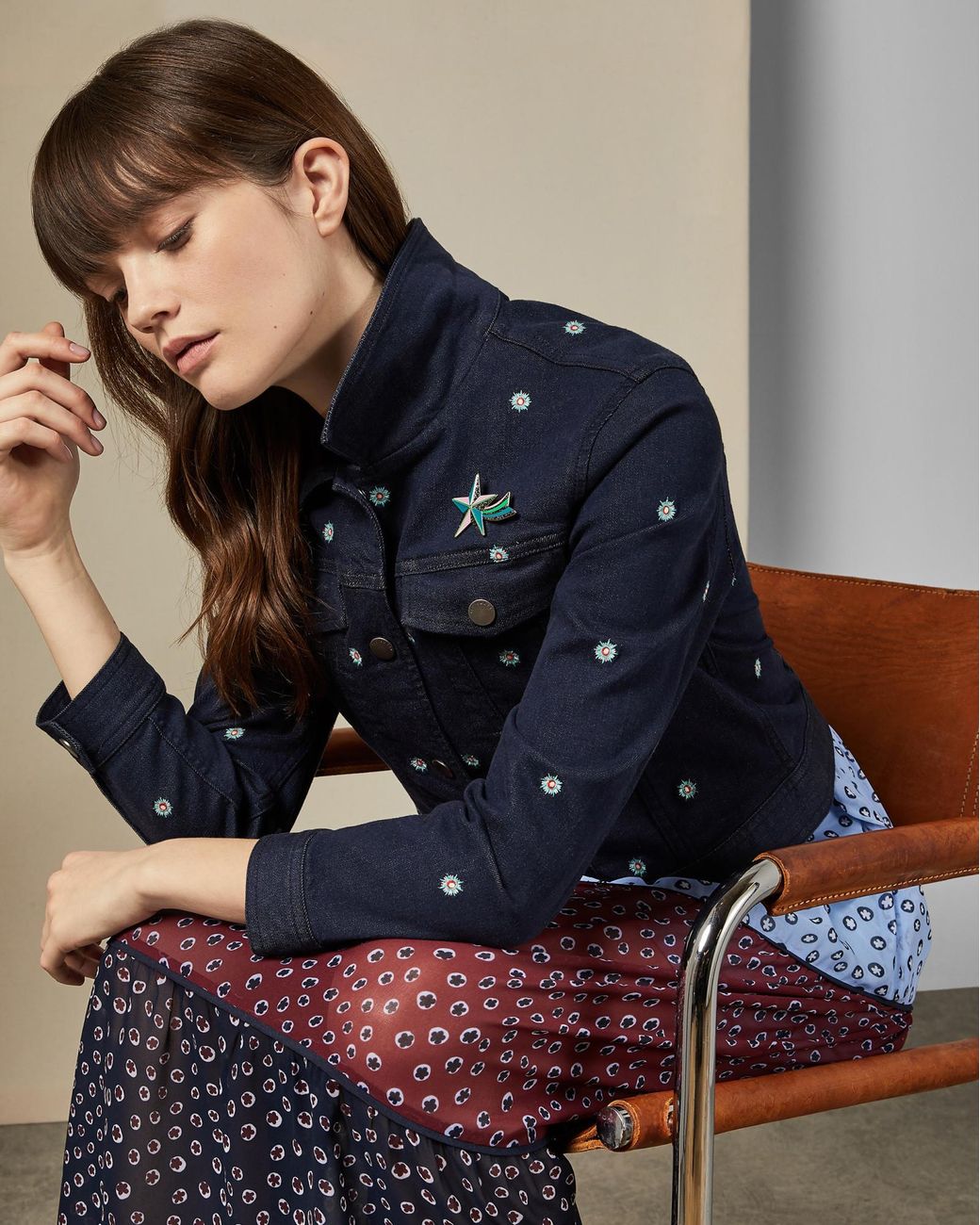 Cavca Embroidered Denim Jacket 