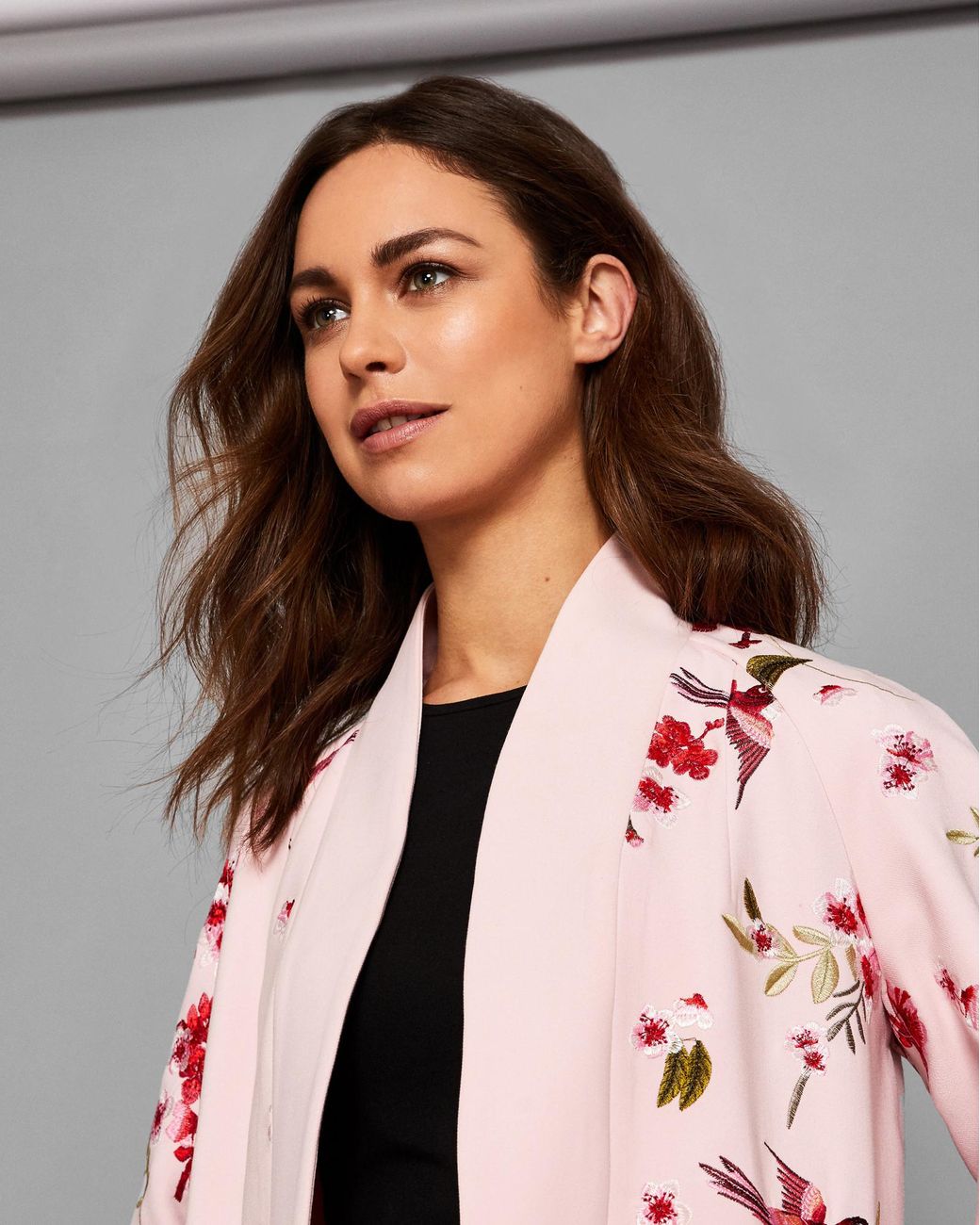 Ted Baker Soft Blossom Embroidered Kimono Coat in Pink | Lyst Australia