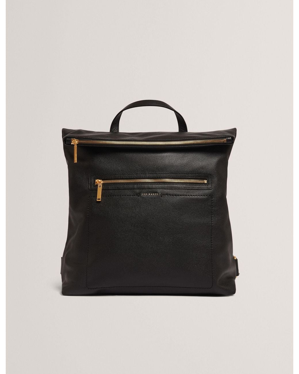 Ted Baker Black Luccea Branding Webbing Large Leather Backpack