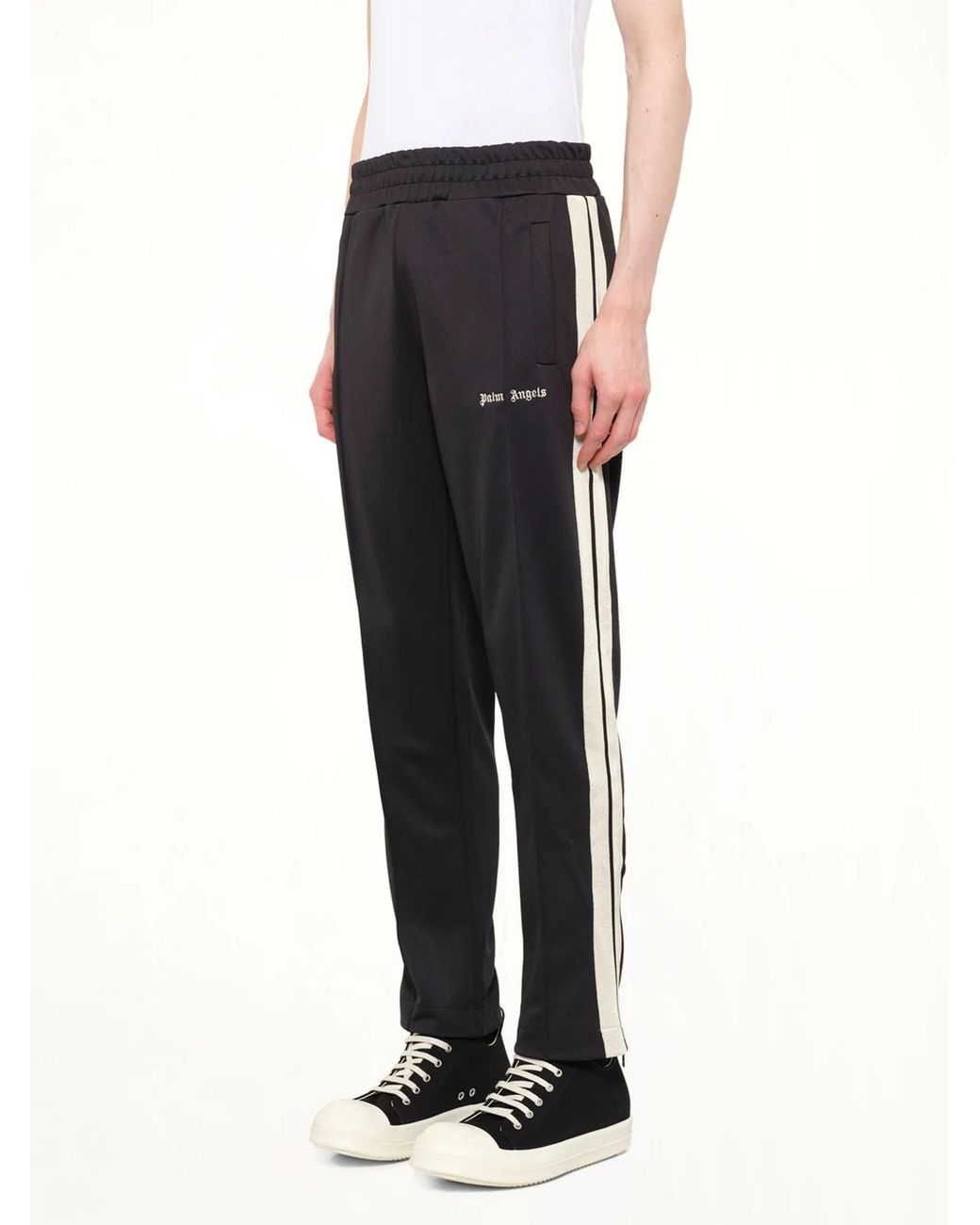 Palm Angels Blue Logo Trousers for men