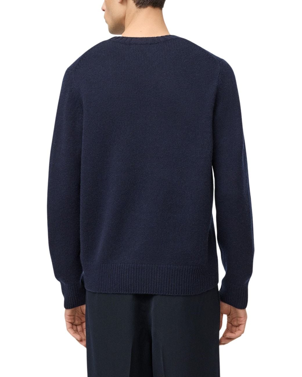 Soft Goat Blue Chunky Crewneck Sweater By for men
