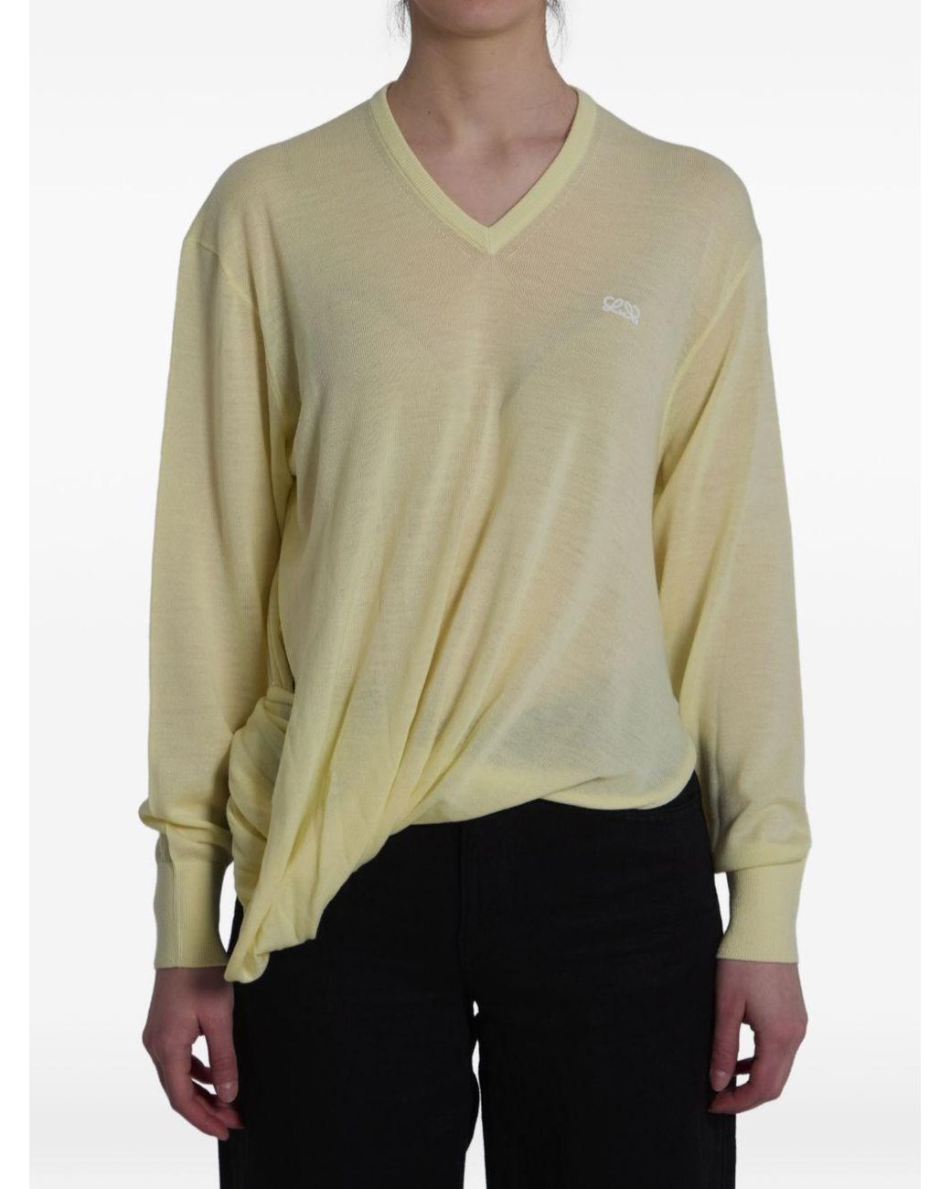 Loewe Natural Wool V-Necked Sweater