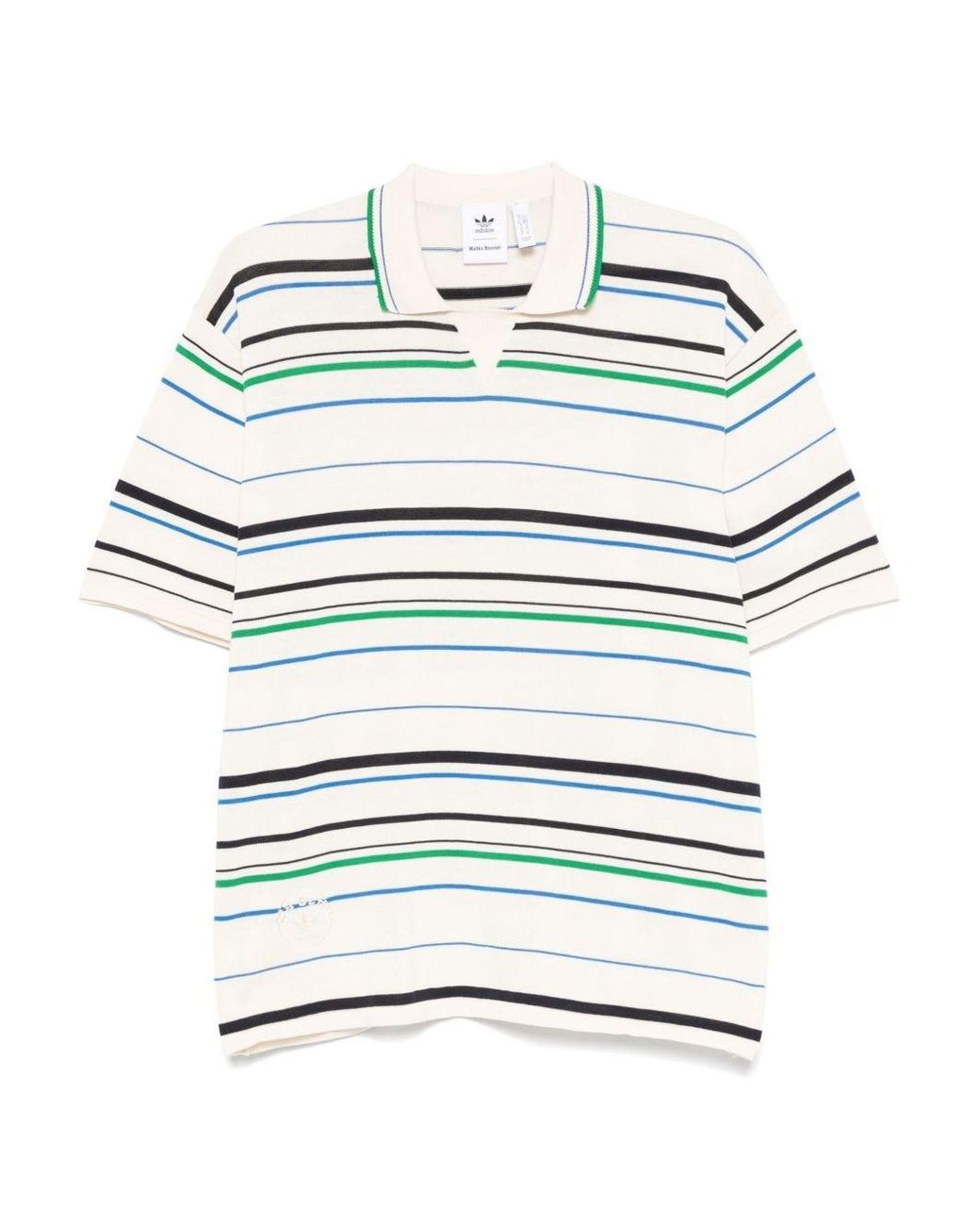 Adidas by Wales Bonner White Cotton Blend Knitted Polo Shirt for men