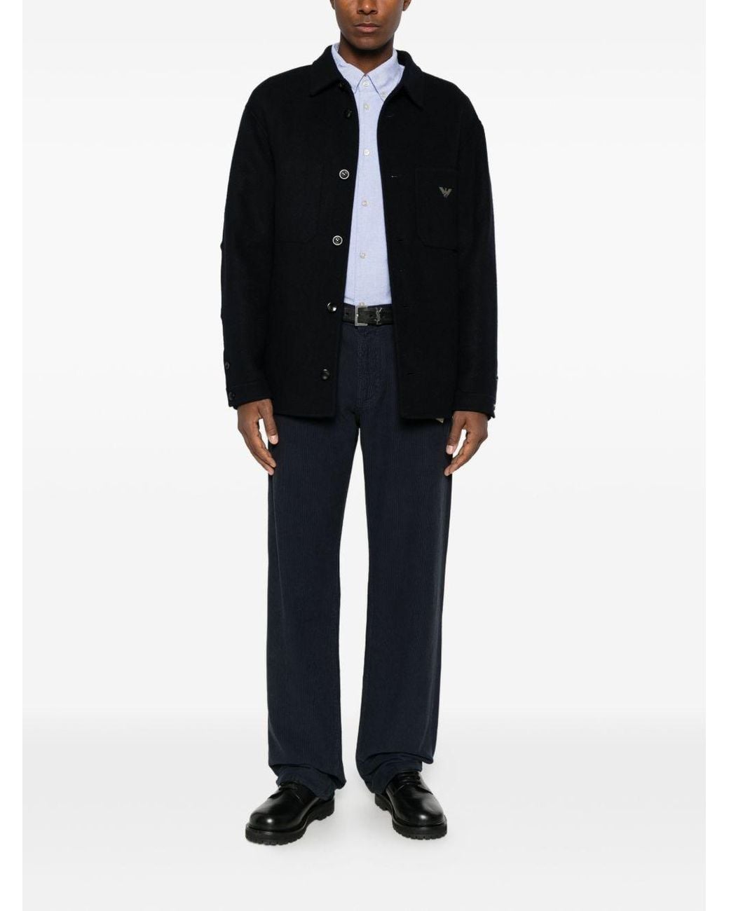 Emporio Armani Blue Cotton Shirt for men