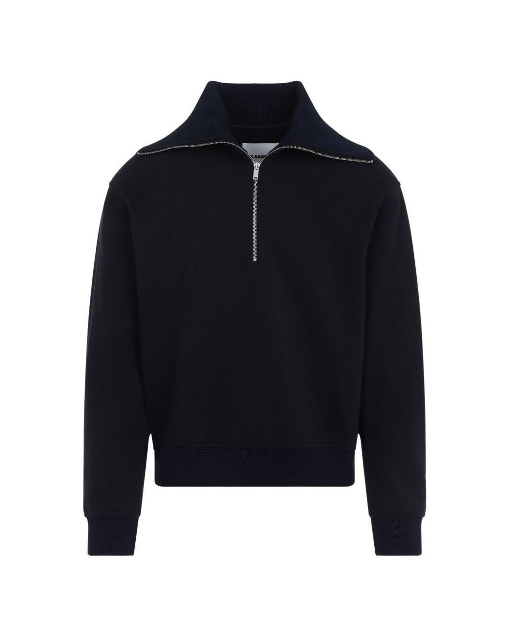 Jil Sander Blue Cotton Sweatshirt With Zip for men