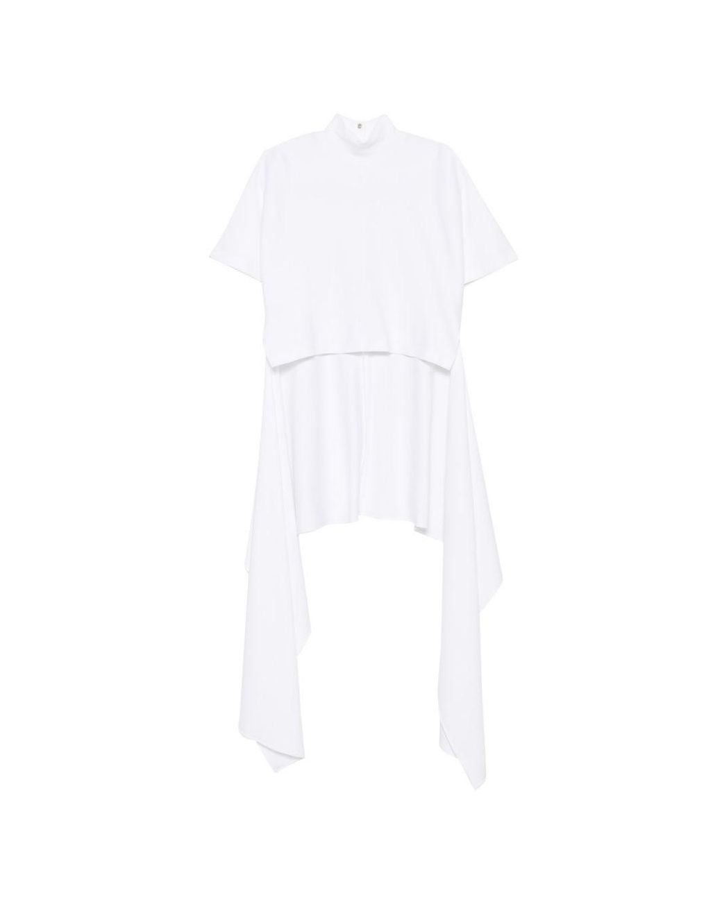 Alaïa White Cotton Asymmetric Top