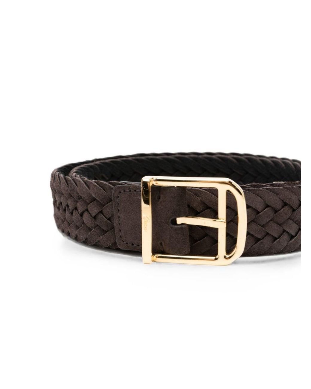 Brioni White Suede Leather Belt for men