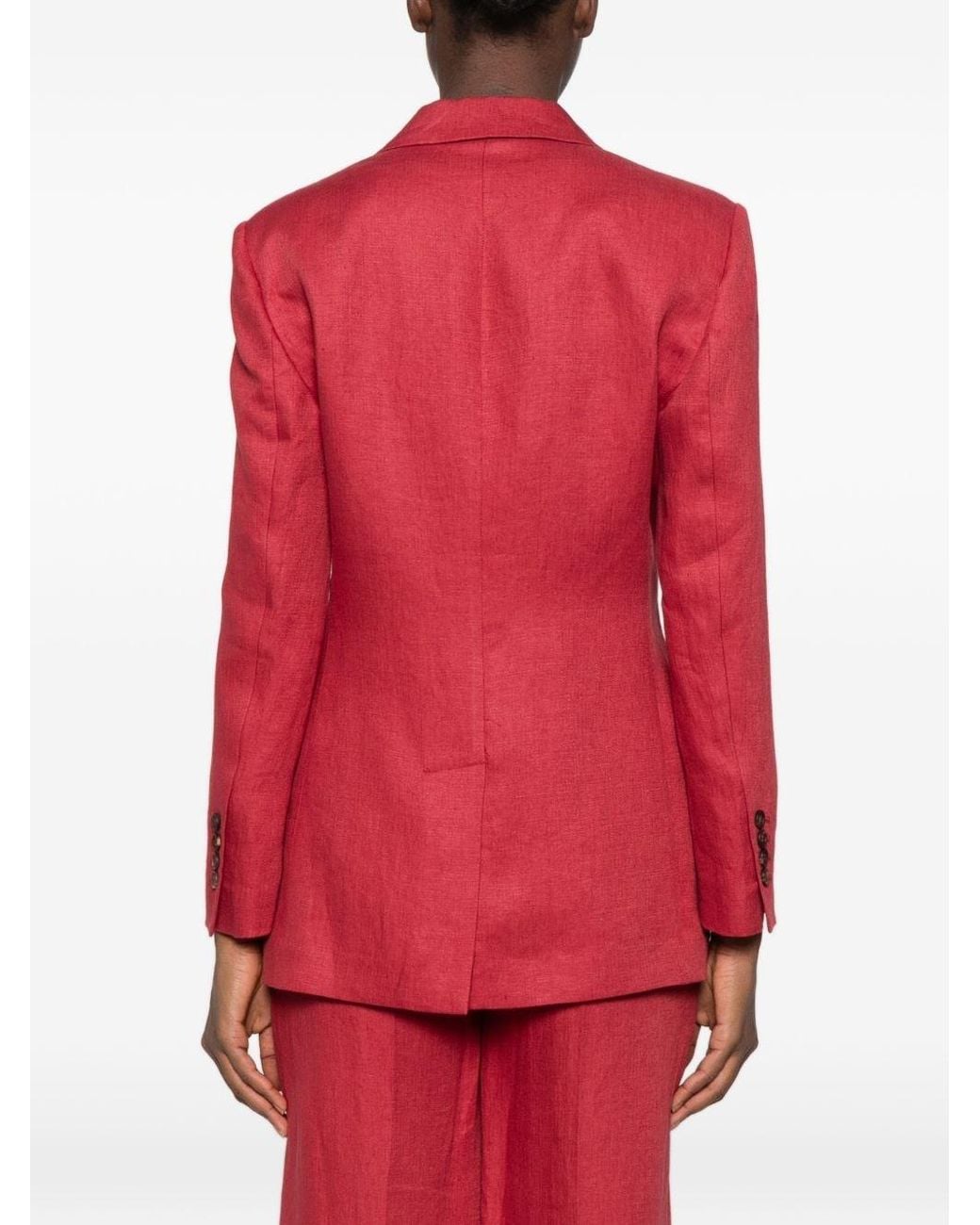 Brunello Cucinelli Red Linen Jacket