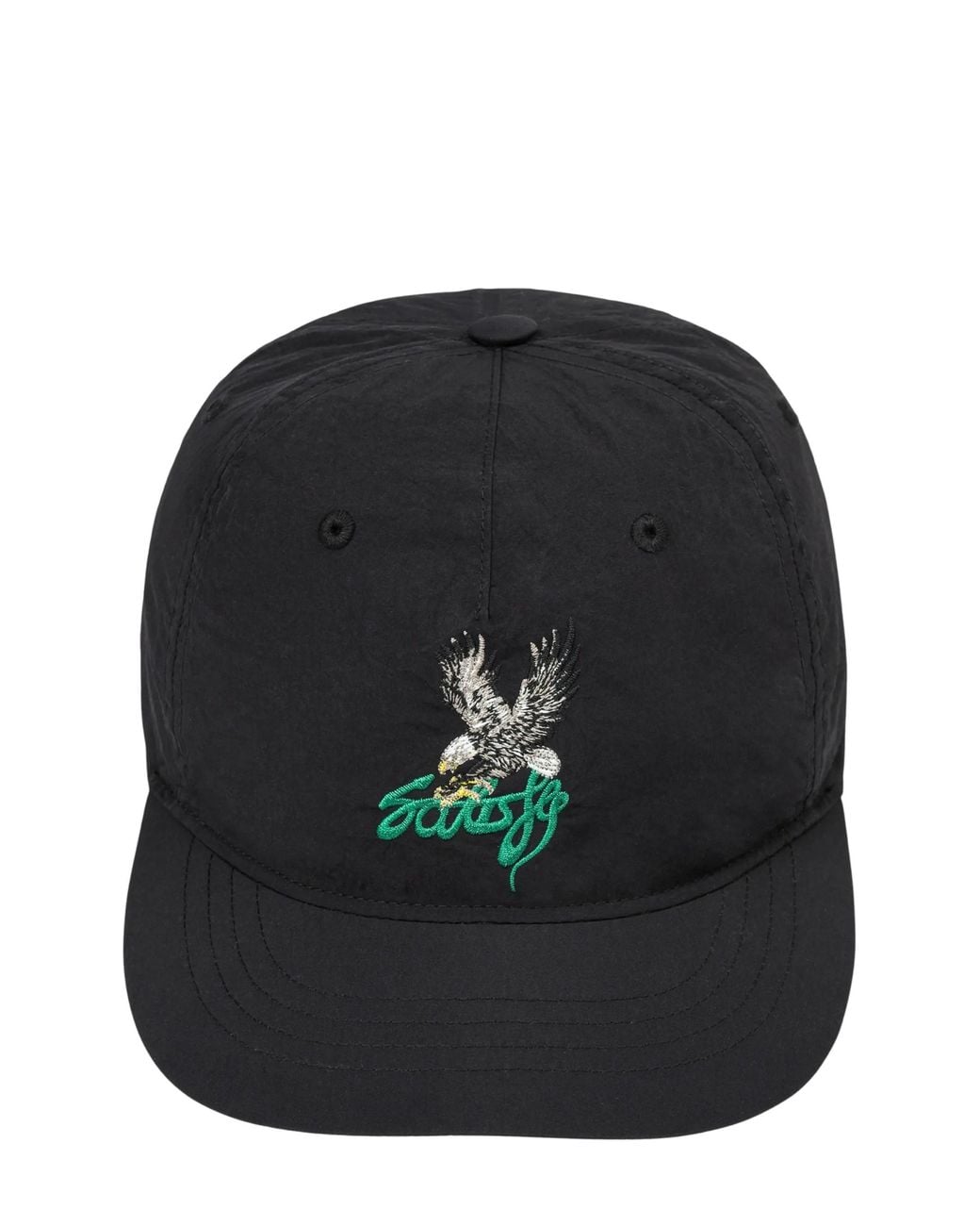 Satisfy Black Flitesilk Eagle-Embroidered Baseball Cap for men