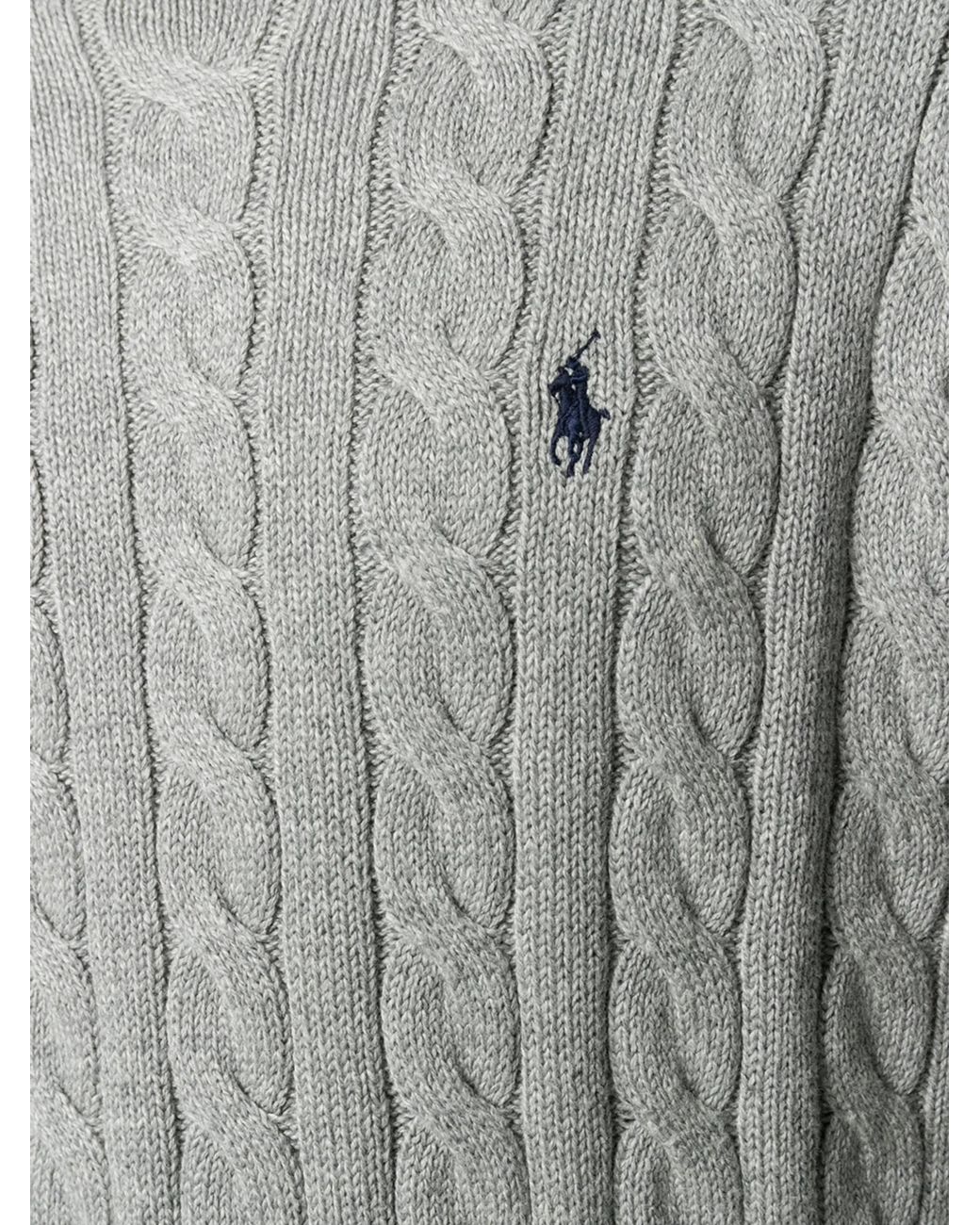 Polo Ralph Lauren Gray Cable Knit Knitted Sweatshirt for men