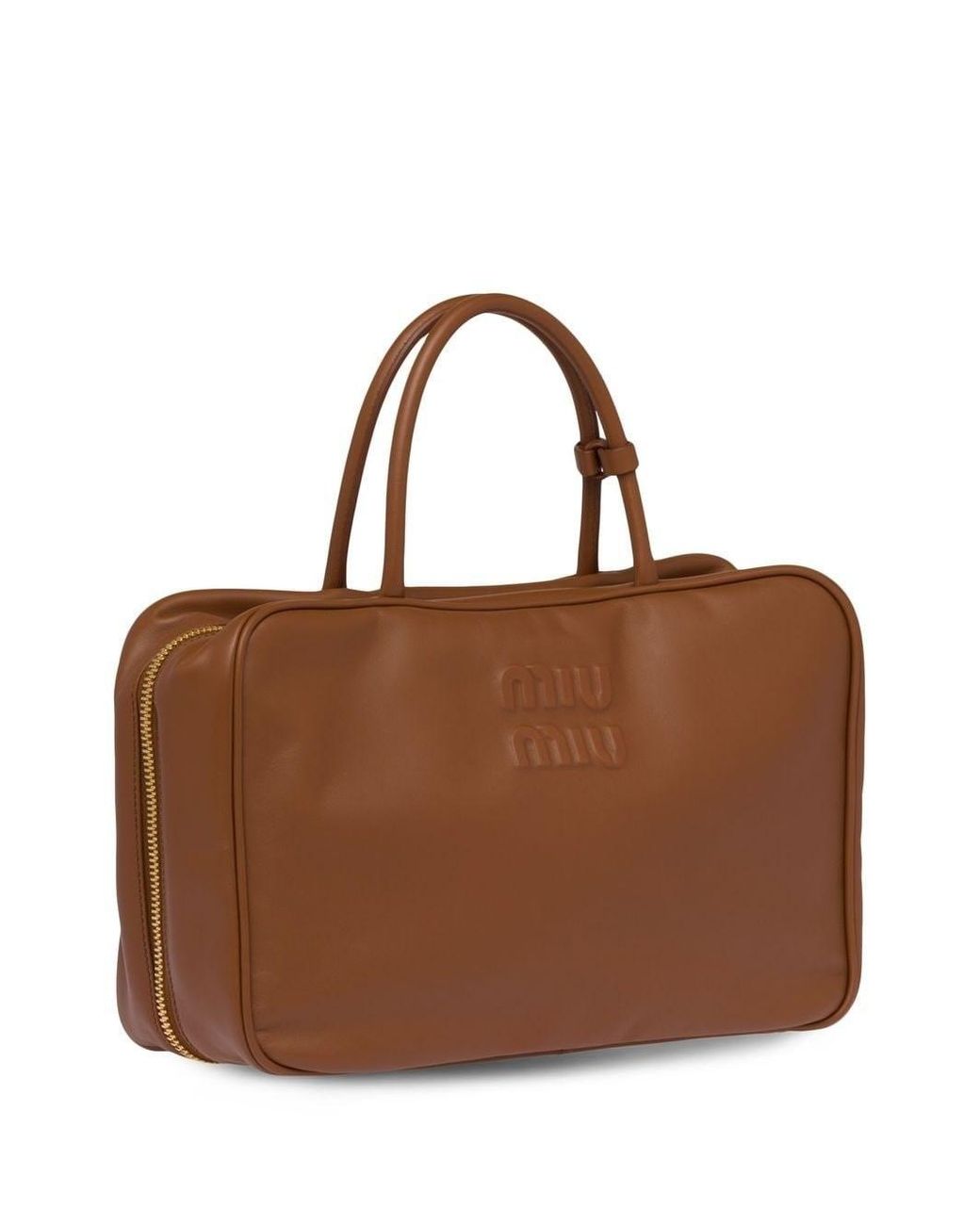 Miu Miu Brown Beau Large Leather Handbag