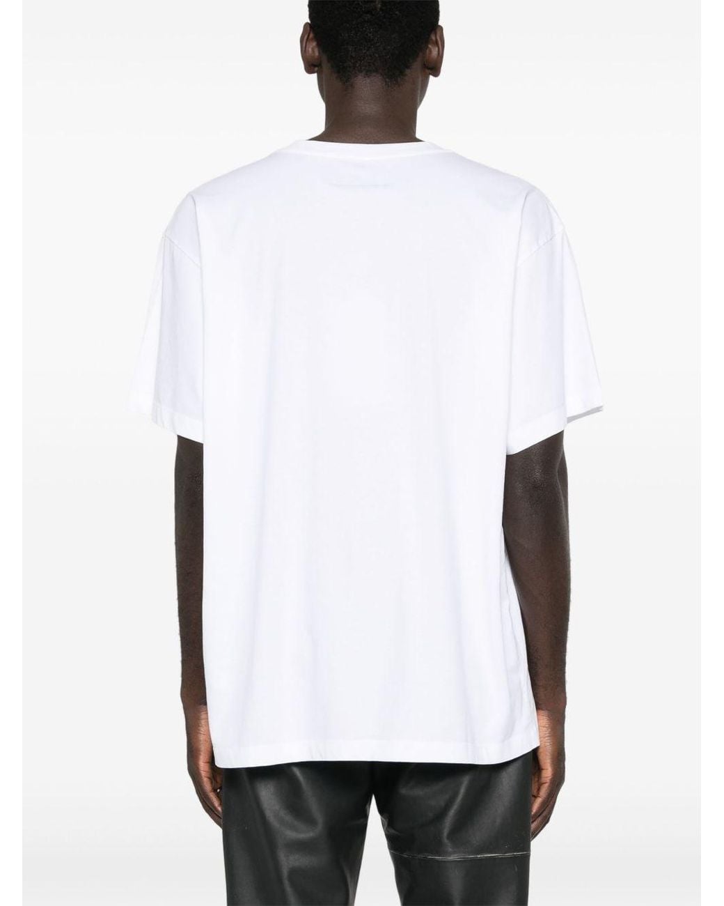 MM6 by Maison Margiela White Logo Cotton T-Shirt for men