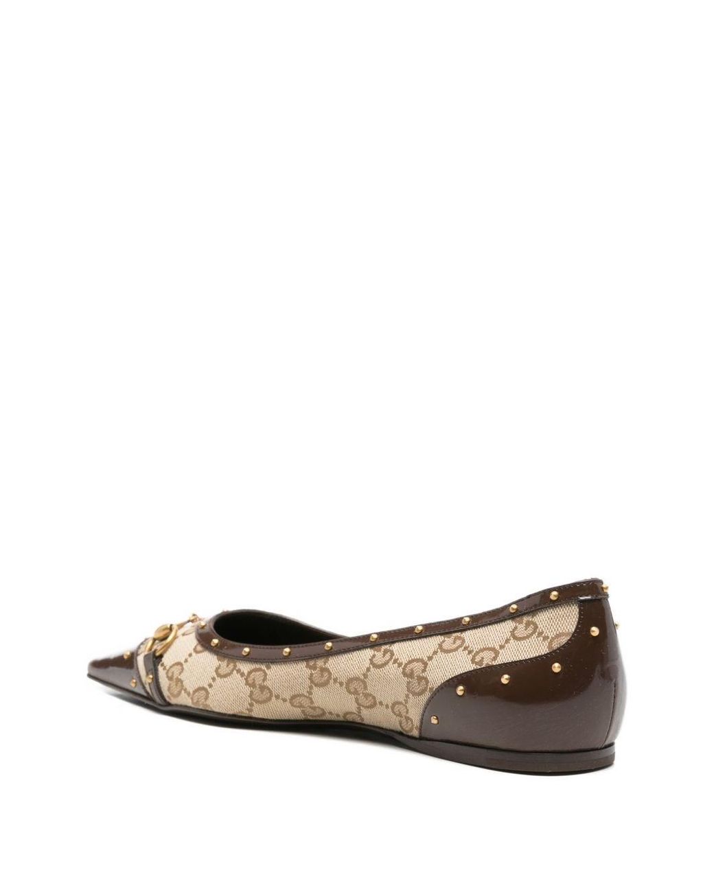 Gucci White Logo Ballet Flats