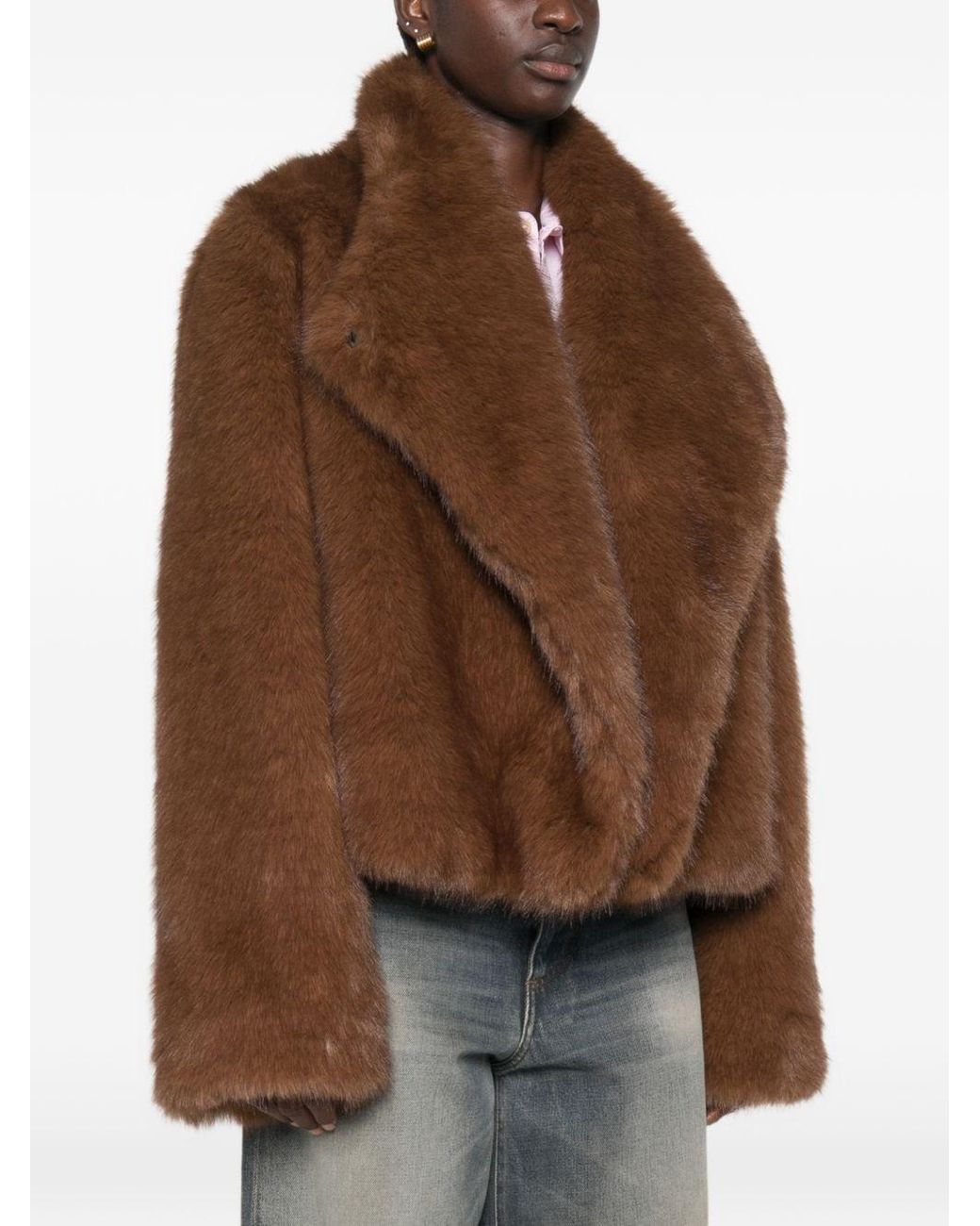BB COUTURE Brown Farrah Faux Fur Jacket