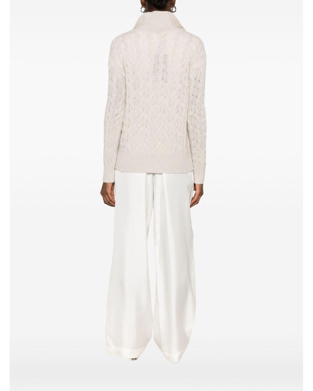Max Mara White Wool And Cashmere Sweater