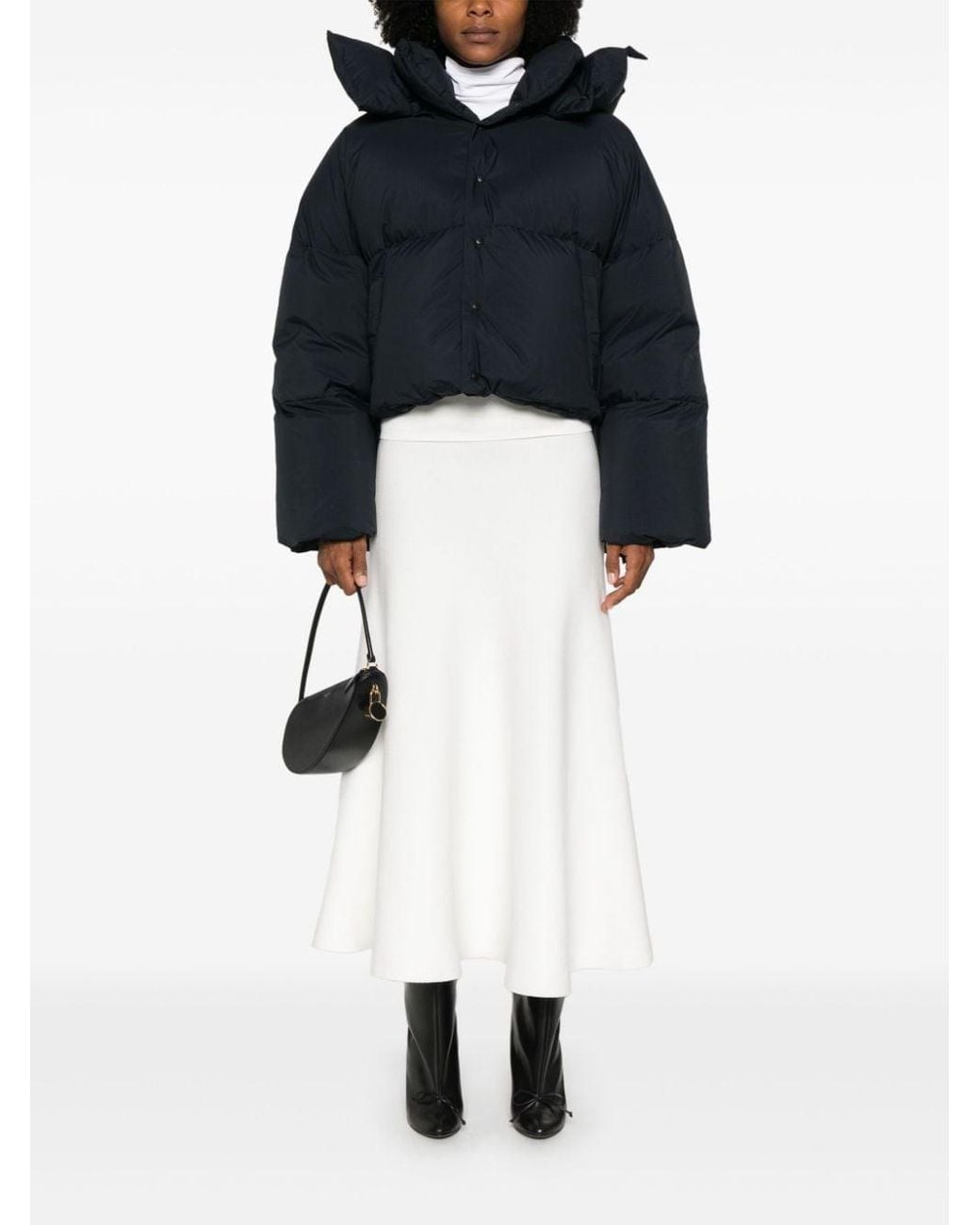 Alaïa Blue Nylon Short Padded Jacket