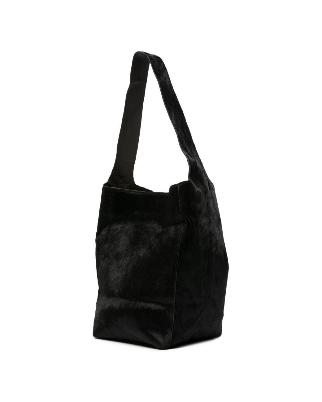 Alysi Black Leather Bucket Bag