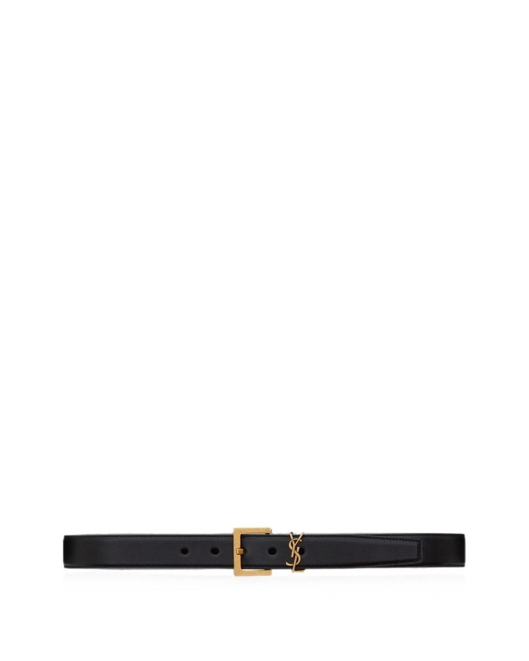 Saint Laurent White Belt With Logo for men