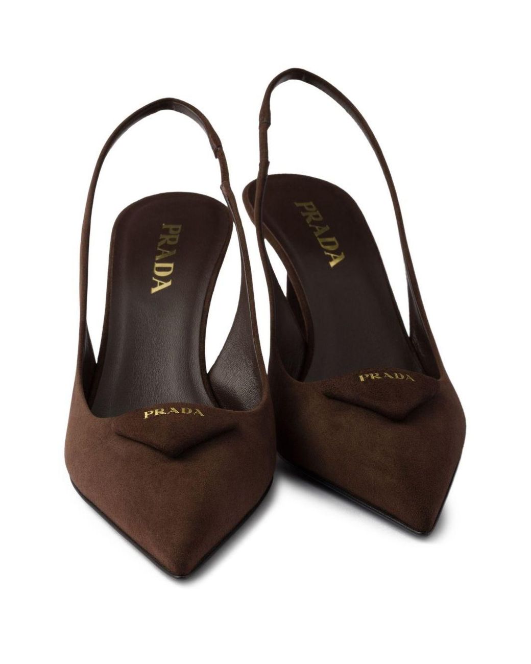 Prada Brown Leather Slingback Pumps