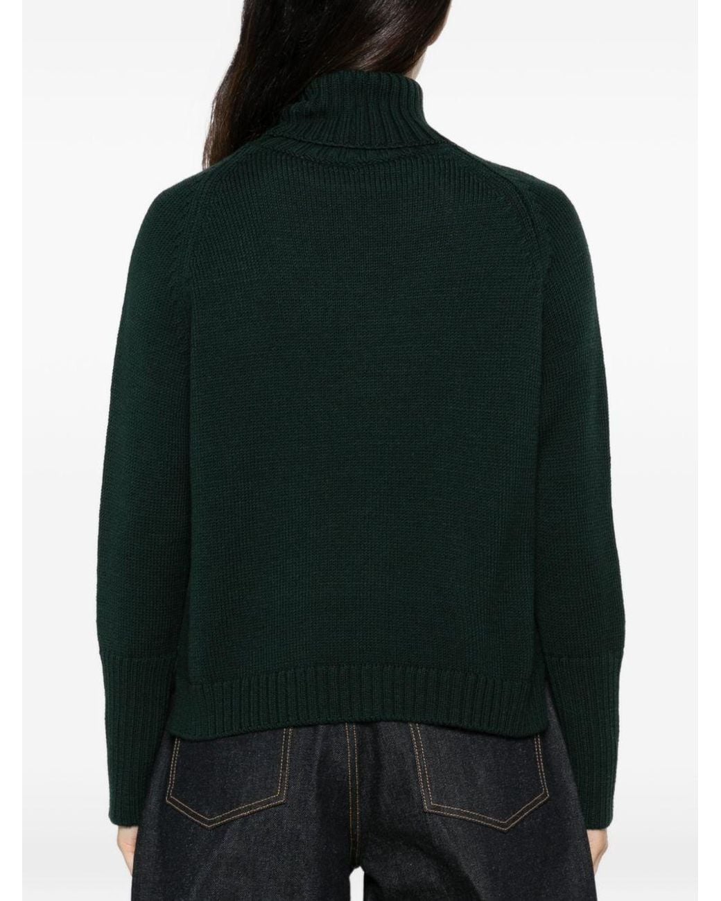 Base London Green Wool Turtle-Neck Sweater