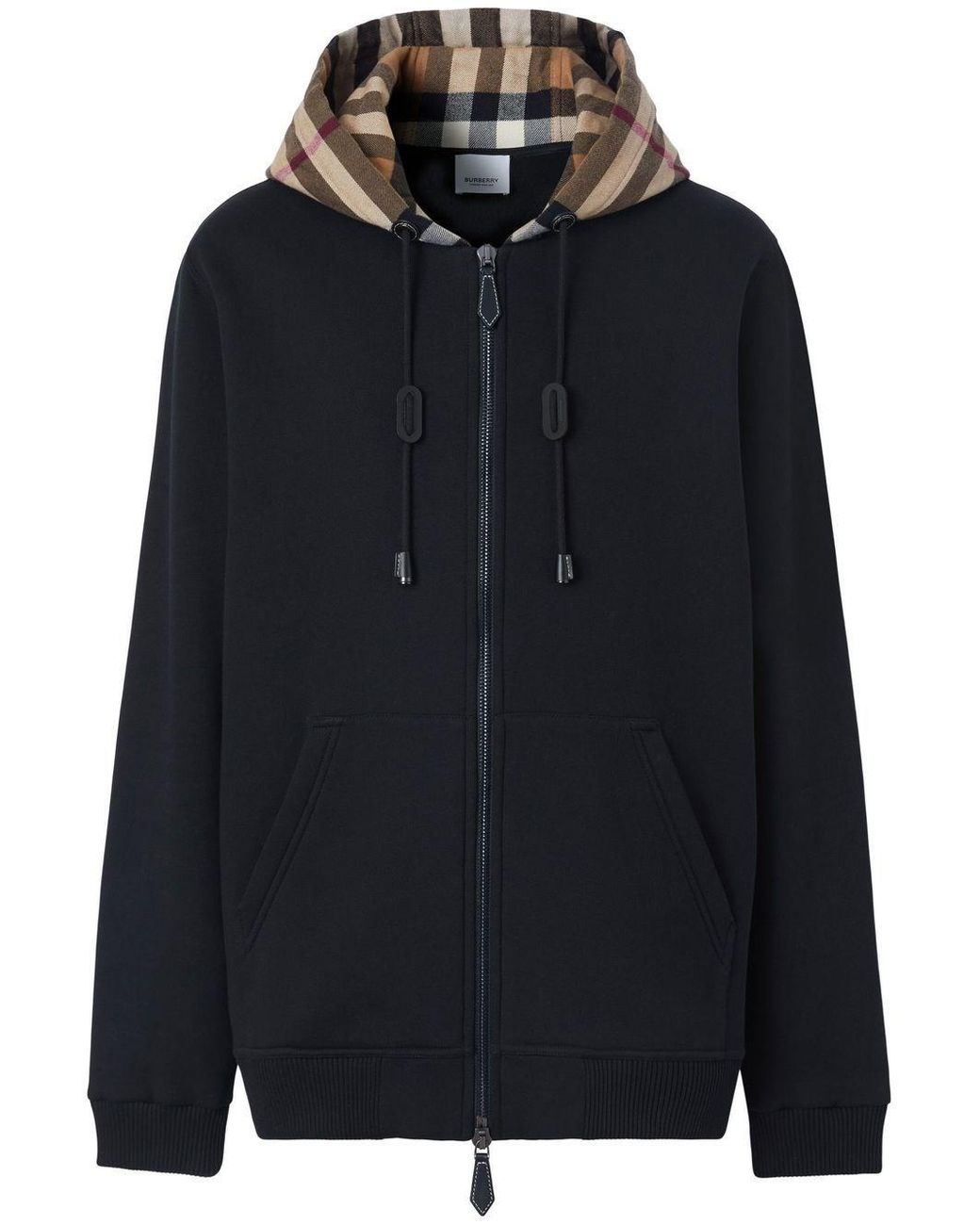 Burberry Blue Checked Hoodie for men
