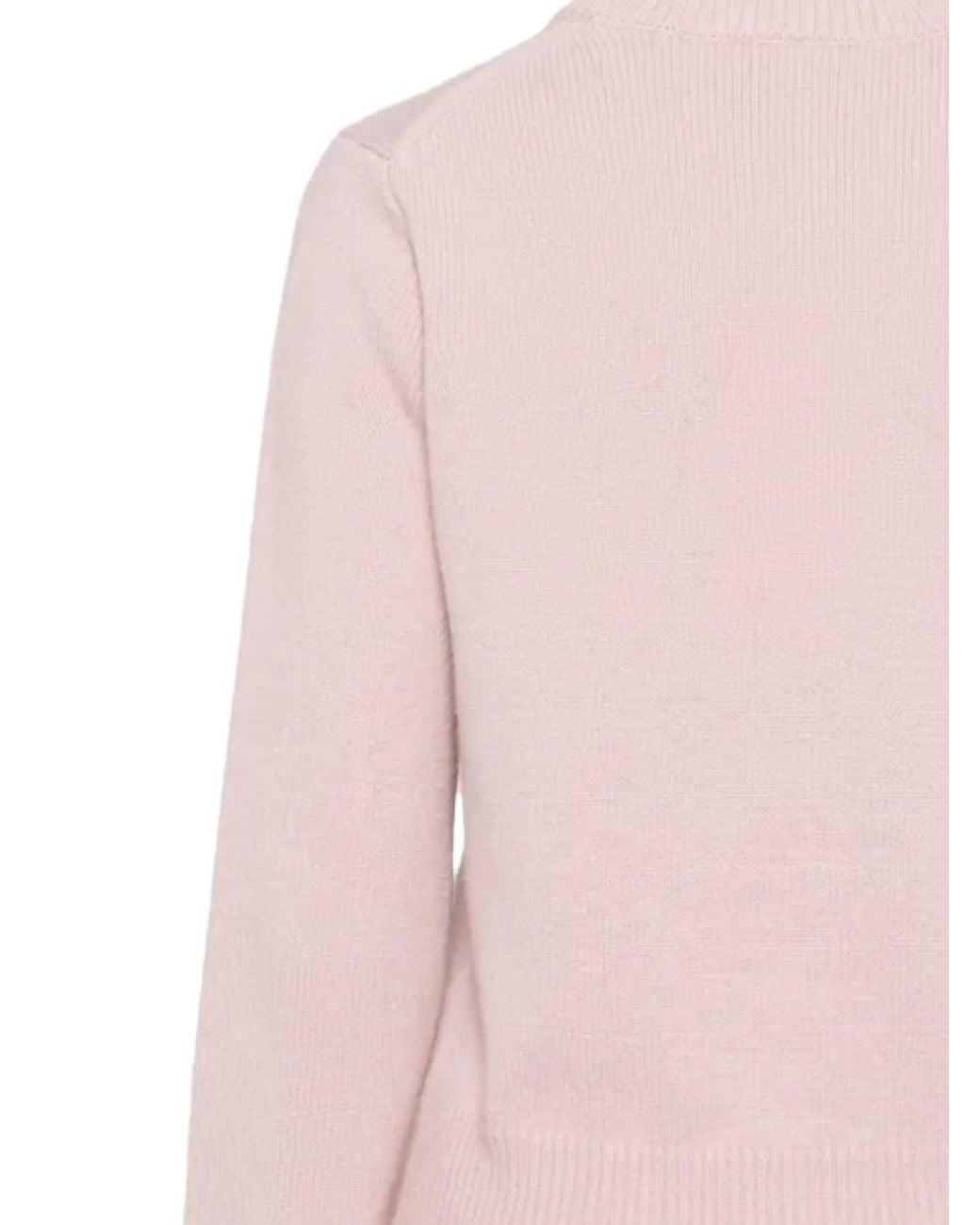 Maison Kitsuné Pink Fox Head Wool Crewneck Jumper