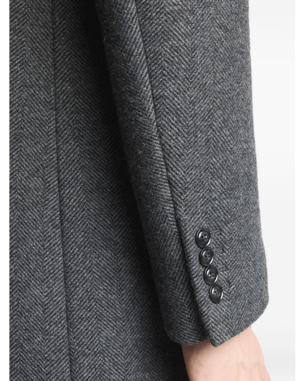 Fay Gray Herringbone-Pattern Double Coat for men